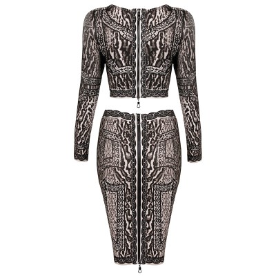 'Lisa' jungle print 2 piece bandage dress